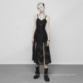 Gothic women dress dark lace strap sleeveless new design high quality casual fashion black sexy midi dresses OPQ-379 PUNK RAVE